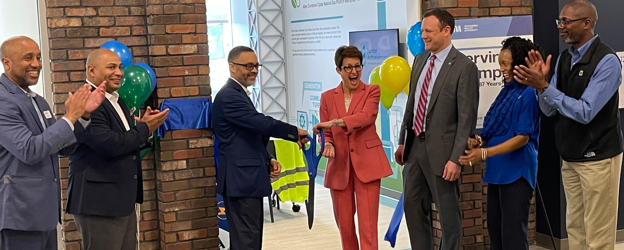 Junior Achievement Biztown Program TVA West Region President Mark Yates & Leigh Mansberg, President and CEO of Junior Achievement